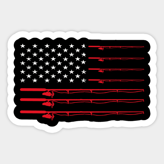 Fishing Rod American USA Flag Fisherman Gift Idea Fishing Rod